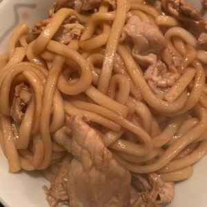 ちくわとチキンの焼きうどん♡